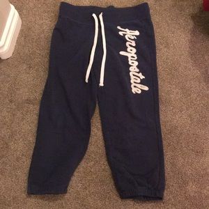 Navy cropped sweatpants